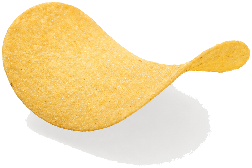 A finished golden saddle-shaped crisp